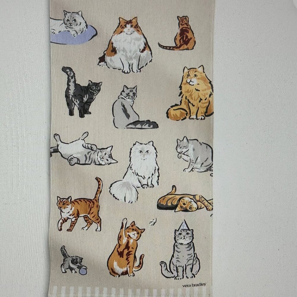 VERA BRADLEY A CAT'S LIFE BEACH TOWEL:NWT CATS